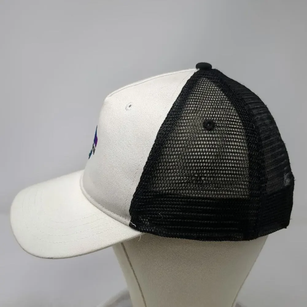 True Religion Trucker Hat White One Size Rainbow Logo Mesh Back Snapback Hat